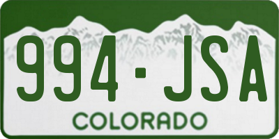 CO license plate 994JSA