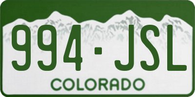 CO license plate 994JSL