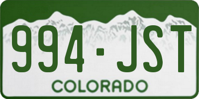 CO license plate 994JST