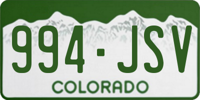 CO license plate 994JSV