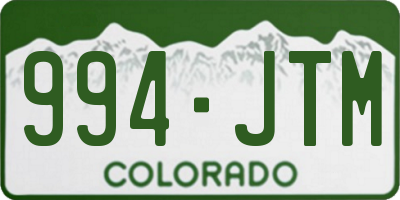 CO license plate 994JTM