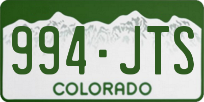 CO license plate 994JTS