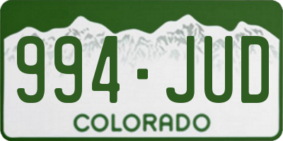 CO license plate 994JUD