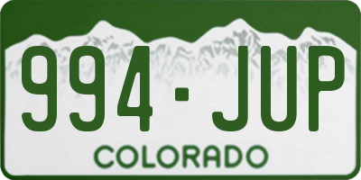 CO license plate 994JUP
