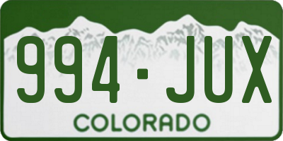 CO license plate 994JUX