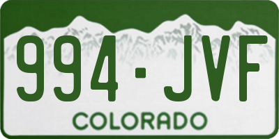 CO license plate 994JVF