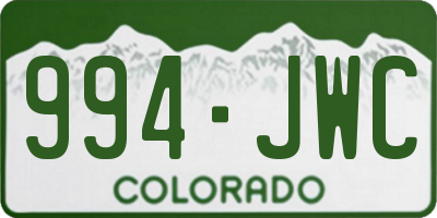 CO license plate 994JWC