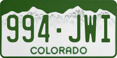 CO license plate 994JWI