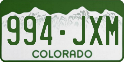 CO license plate 994JXM