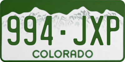 CO license plate 994JXP