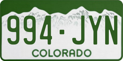 CO license plate 994JYN