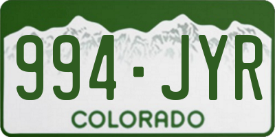 CO license plate 994JYR
