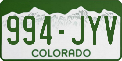 CO license plate 994JYV