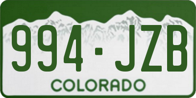 CO license plate 994JZB