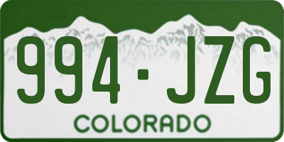CO license plate 994JZG