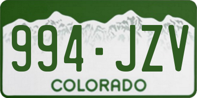 CO license plate 994JZV