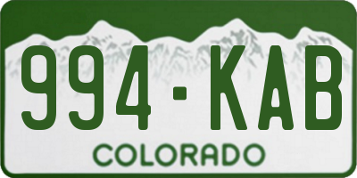 CO license plate 994KAB