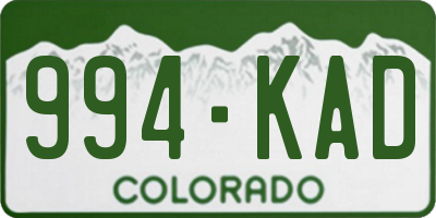 CO license plate 994KAD