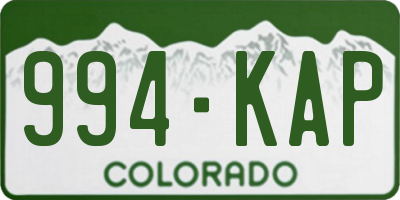 CO license plate 994KAP