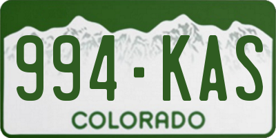 CO license plate 994KAS