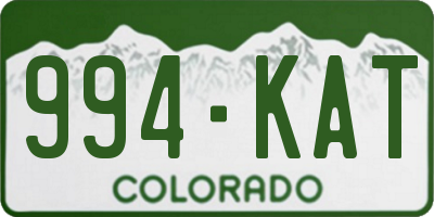 CO license plate 994KAT