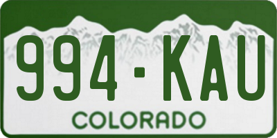 CO license plate 994KAU