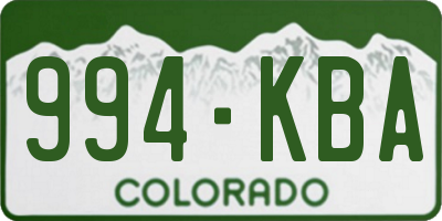 CO license plate 994KBA