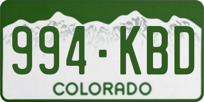 CO license plate 994KBD