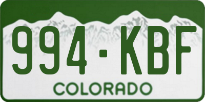 CO license plate 994KBF