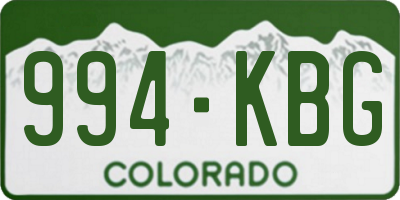 CO license plate 994KBG