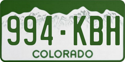 CO license plate 994KBH