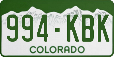 CO license plate 994KBK