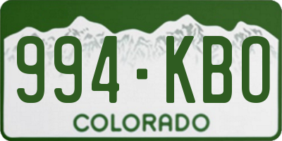 CO license plate 994KBO