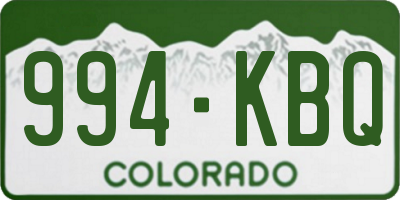 CO license plate 994KBQ