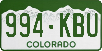 CO license plate 994KBU