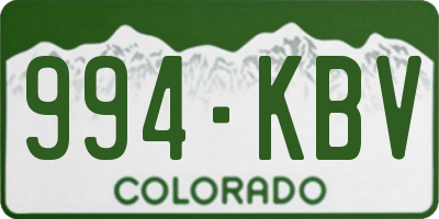 CO license plate 994KBV