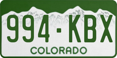 CO license plate 994KBX