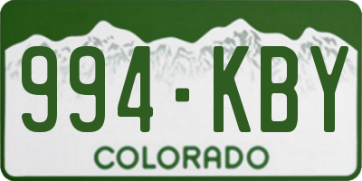 CO license plate 994KBY