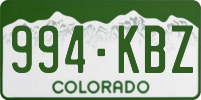 CO license plate 994KBZ