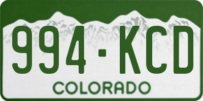 CO license plate 994KCD