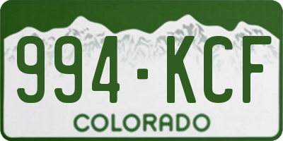 CO license plate 994KCF