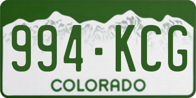 CO license plate 994KCG