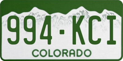 CO license plate 994KCI