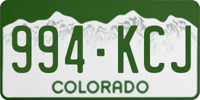 CO license plate 994KCJ