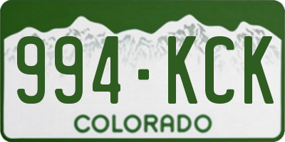 CO license plate 994KCK