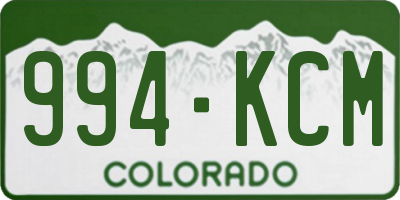 CO license plate 994KCM