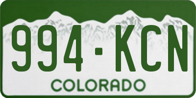 CO license plate 994KCN