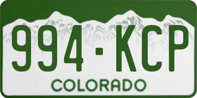 CO license plate 994KCP