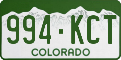 CO license plate 994KCT
