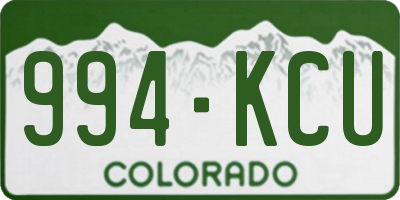 CO license plate 994KCU